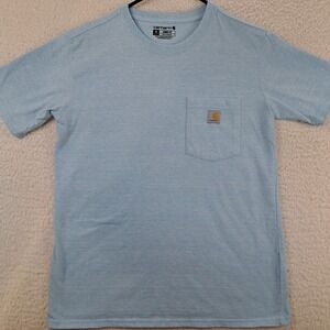 Carhartt Loose Fit T Shirt Mens Size Medium Light Blue Pocket Tee